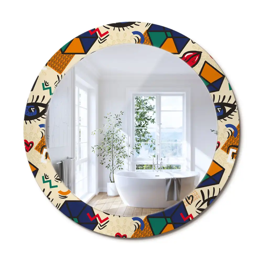 Kulaté dekorativní zrcadlo ve stylu pop-art