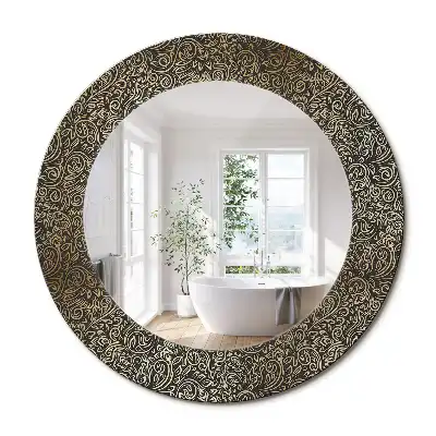 Kulaté dekorační zrcadlo na zeď květinový ornament