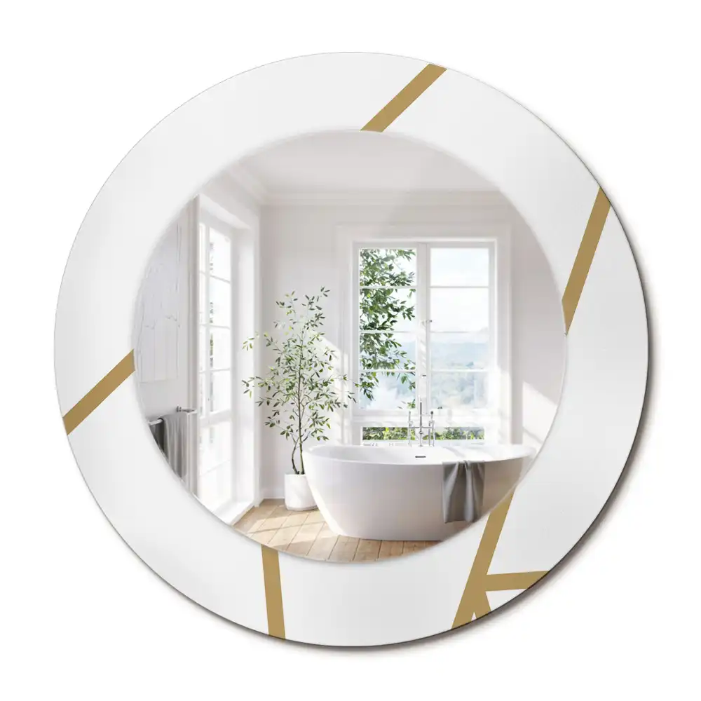 Kulaté zrcadlo tištěný rám liniové uspořádání