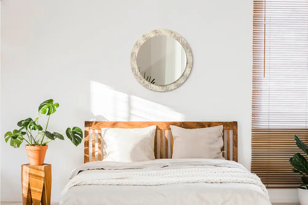 Kulaté dekorační zrcadlo na zeď uspořádání art deco