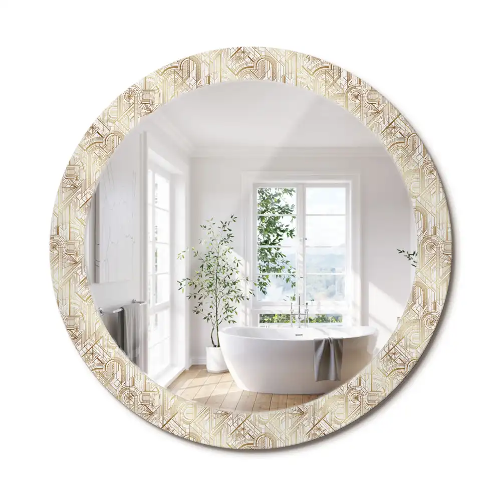 Kulaté dekorační zrcadlo na zeď uspořádání art deco