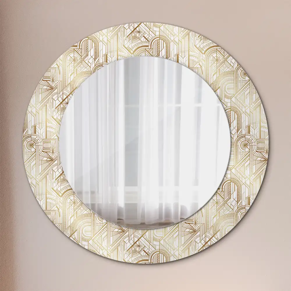 Kulaté dekorační zrcadlo na zeď uspořádání art deco