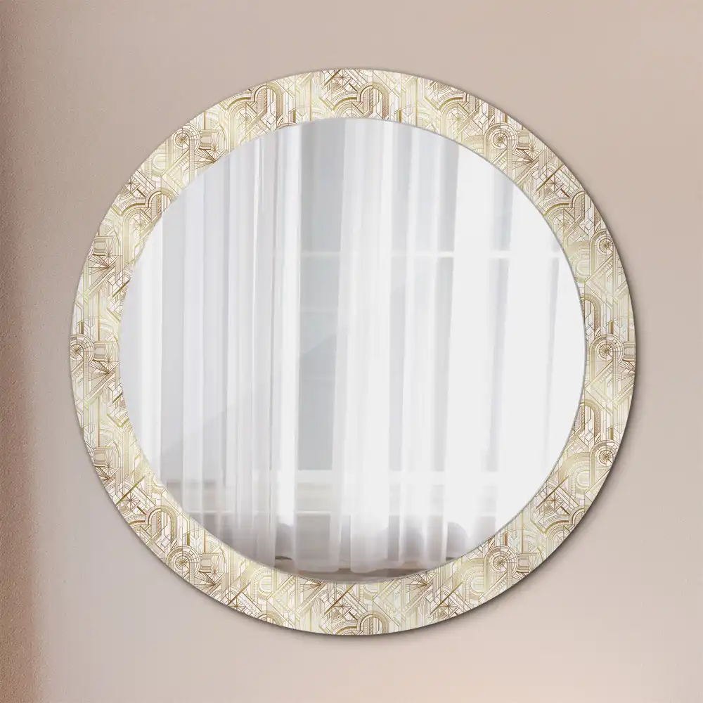 Kulaté dekorační zrcadlo na zeď uspořádání art deco