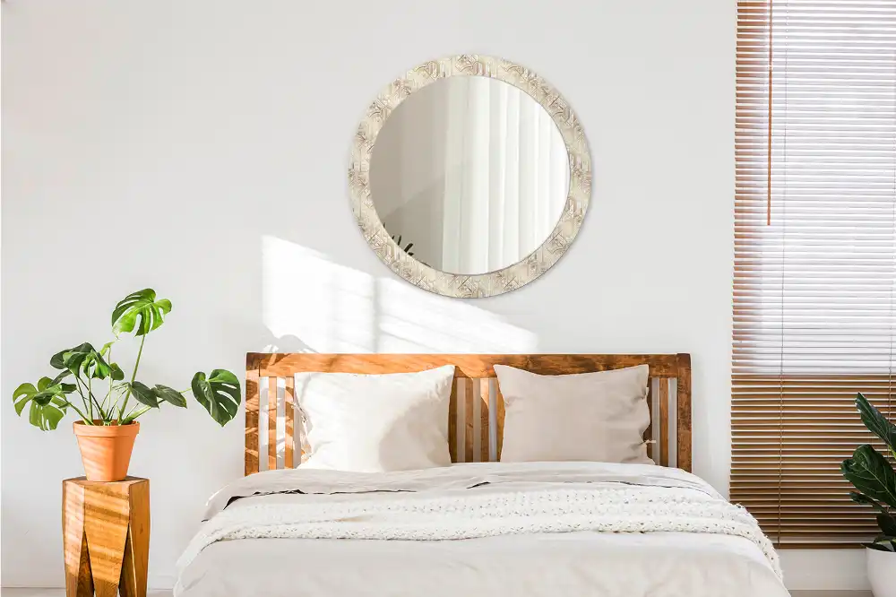 Kulaté dekorační zrcadlo na zeď uspořádání art deco