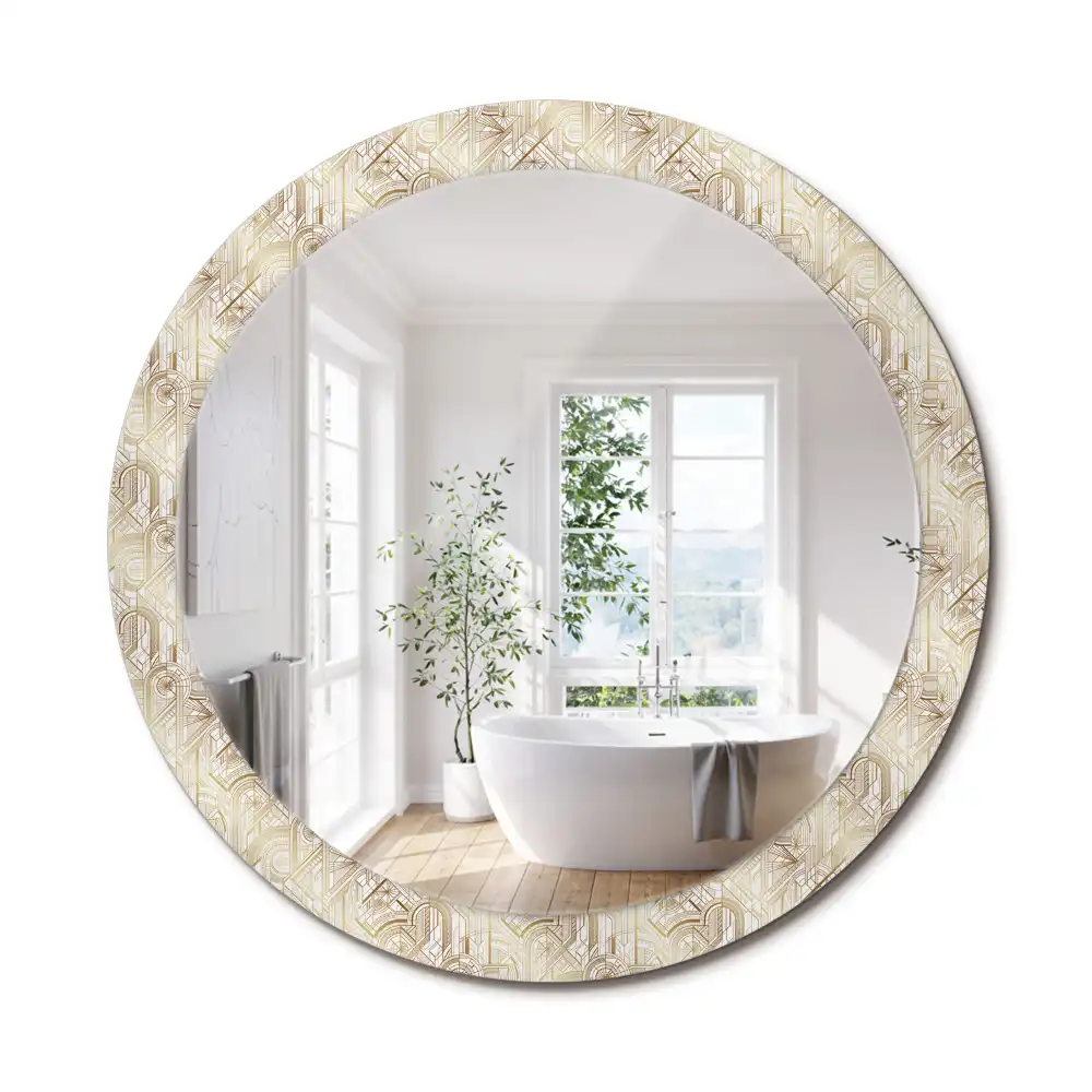 Kulaté dekorační zrcadlo na zeď uspořádání art deco