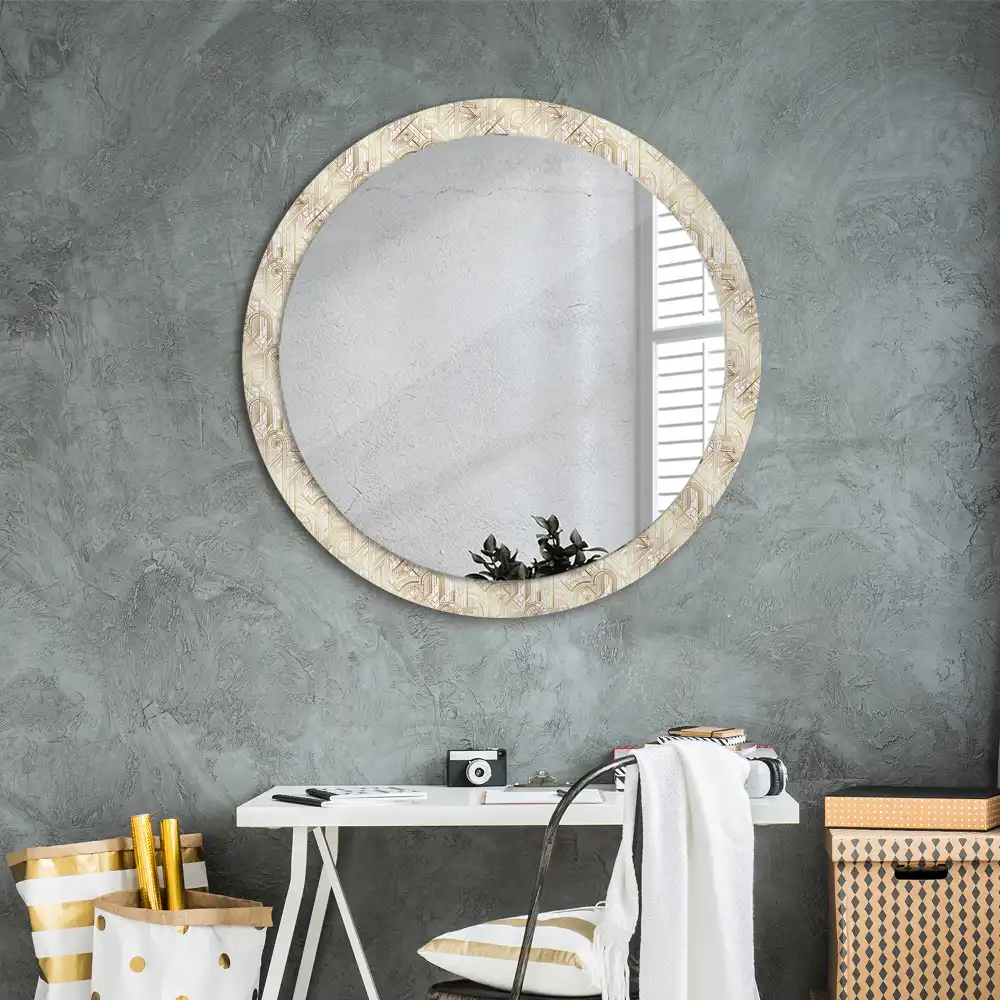 Kulaté dekorační zrcadlo na zeď uspořádání art deco