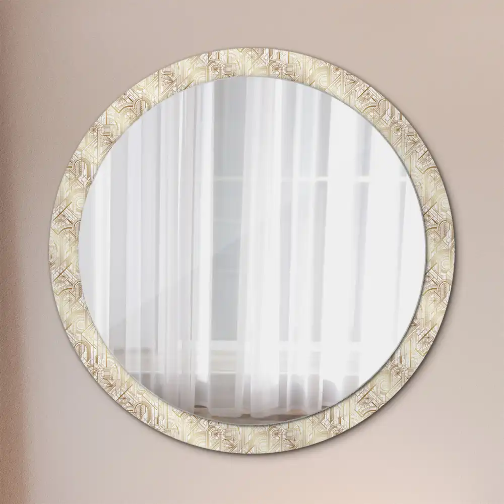 Kulaté dekorační zrcadlo na zeď uspořádání art deco