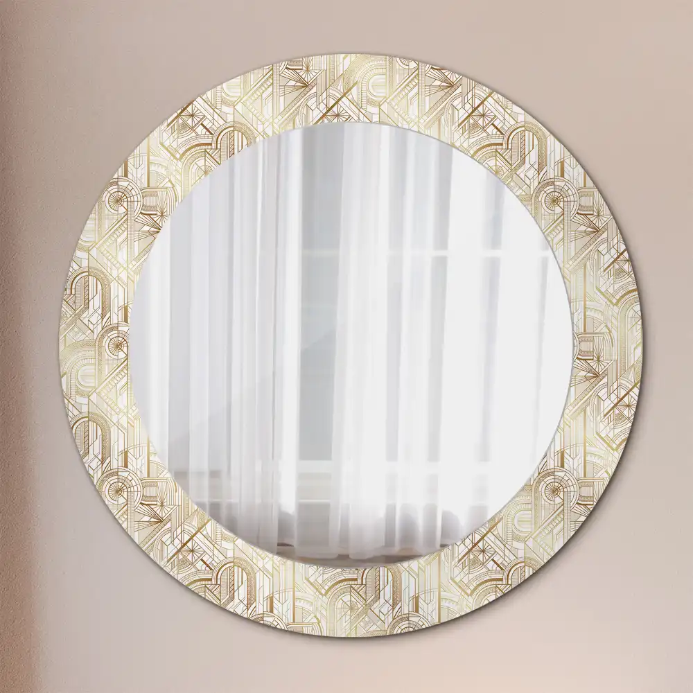 Kulaté dekorační zrcadlo na zeď uspořádání art deco