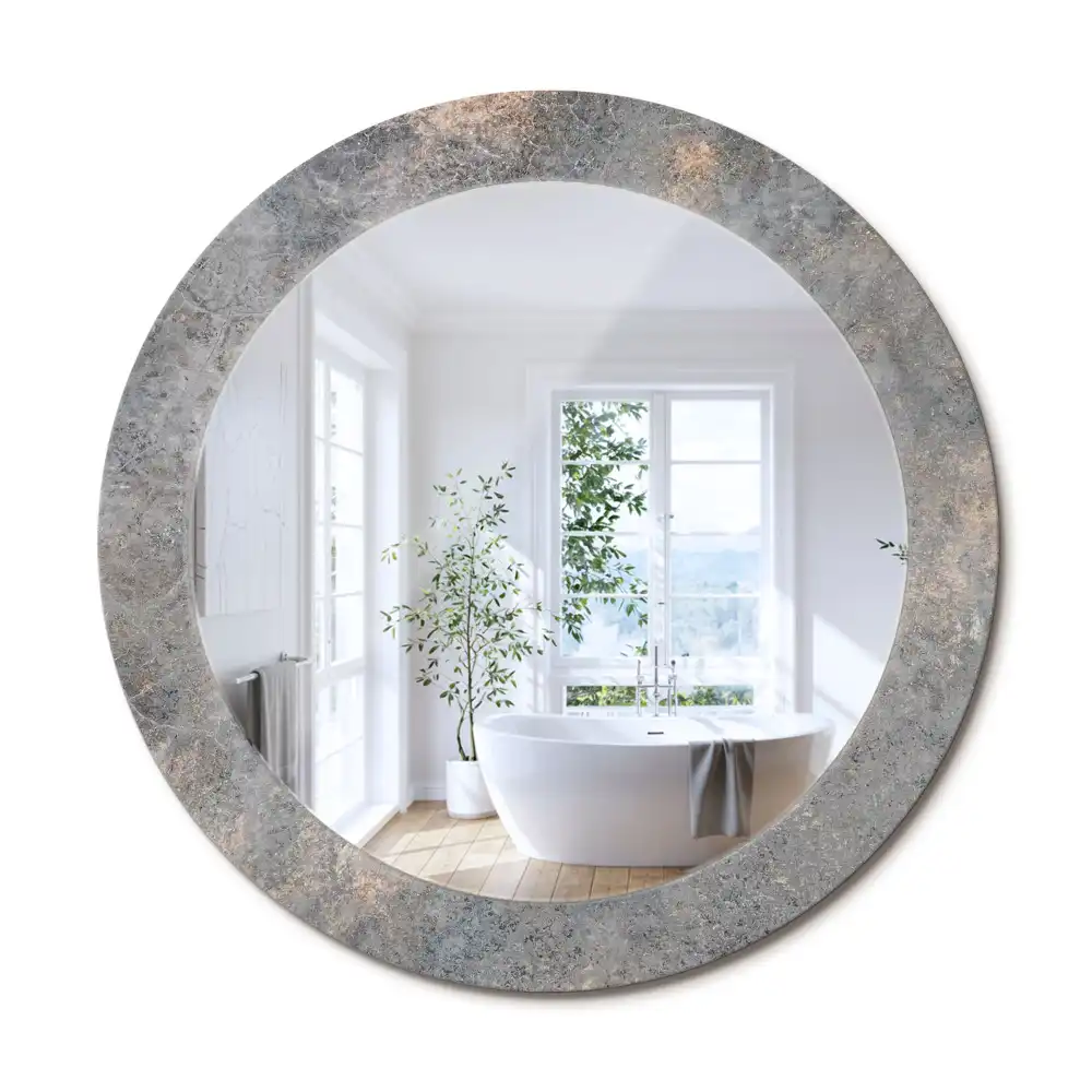Kuláté dekorativní zrcadlo ve vintage stylu s povrchem připomínajícím beton