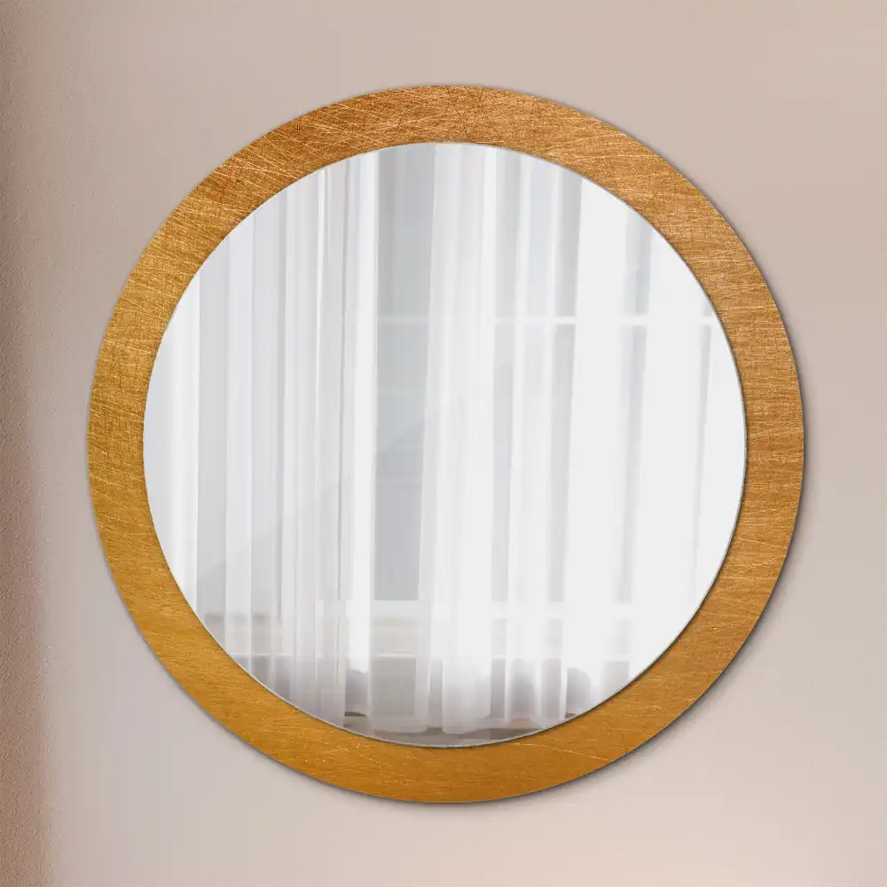 Kulaté zrcadlo tištěný rám styl loft vintage