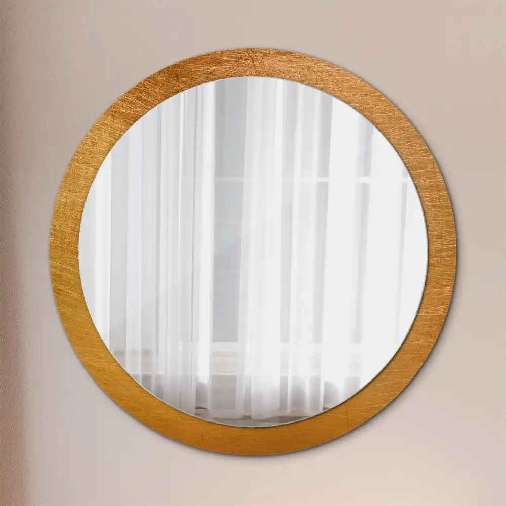 Kulaté zrcadlo tištěný rám styl loft vintage