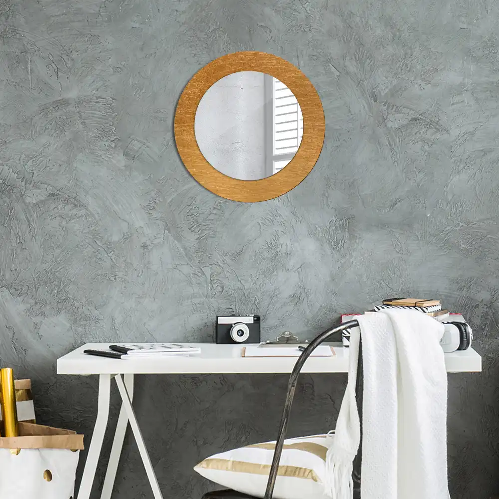 Kulaté zrcadlo tištěný rám styl loft vintage