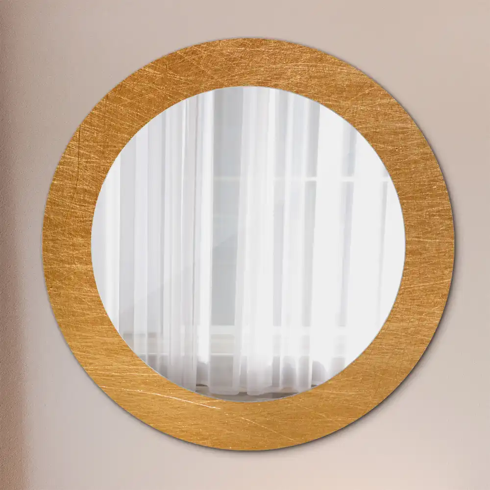 Kulaté zrcadlo tištěný rám styl loft vintage