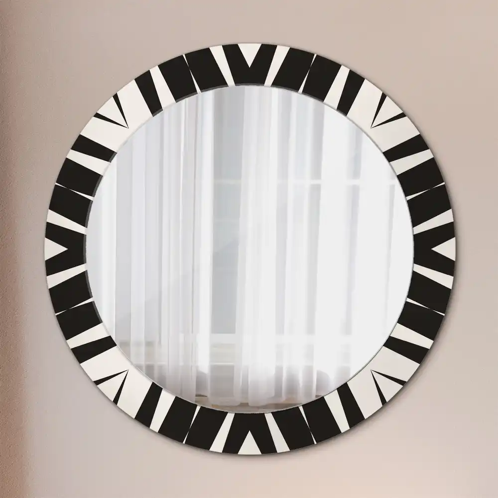 Kulaté dekorační zrcadlo na zeď abstraktní geometrie