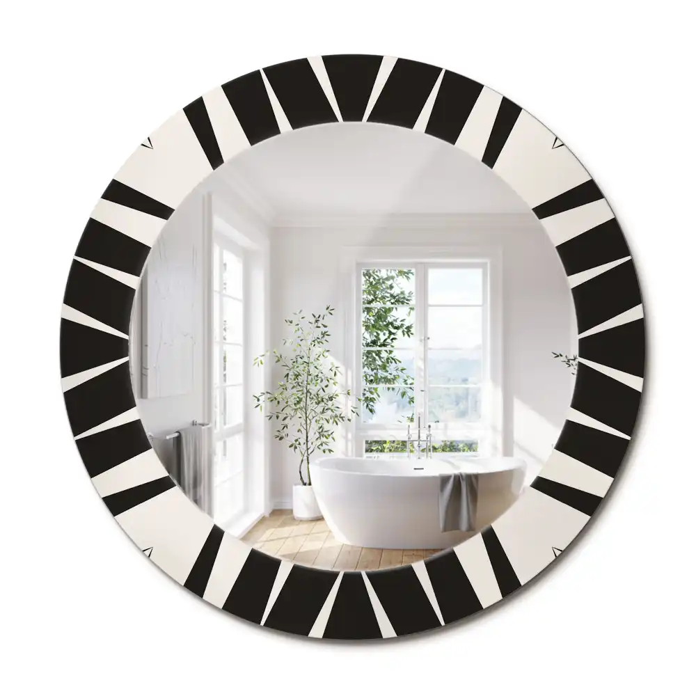 Kulaté dekorační zrcadlo na zeď abstraktní geometrie