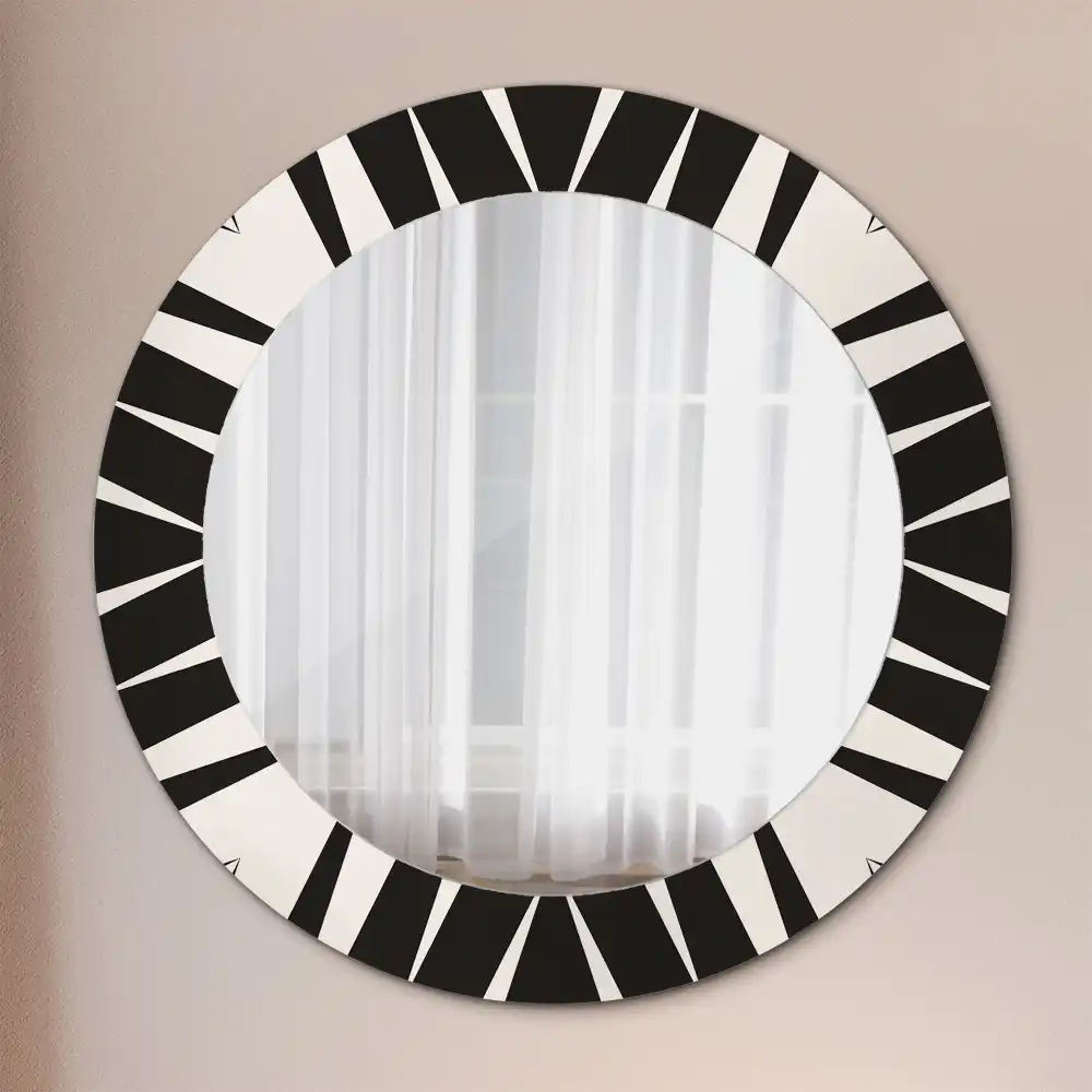 Kulaté dekorační zrcadlo na zeď abstraktní geometrie