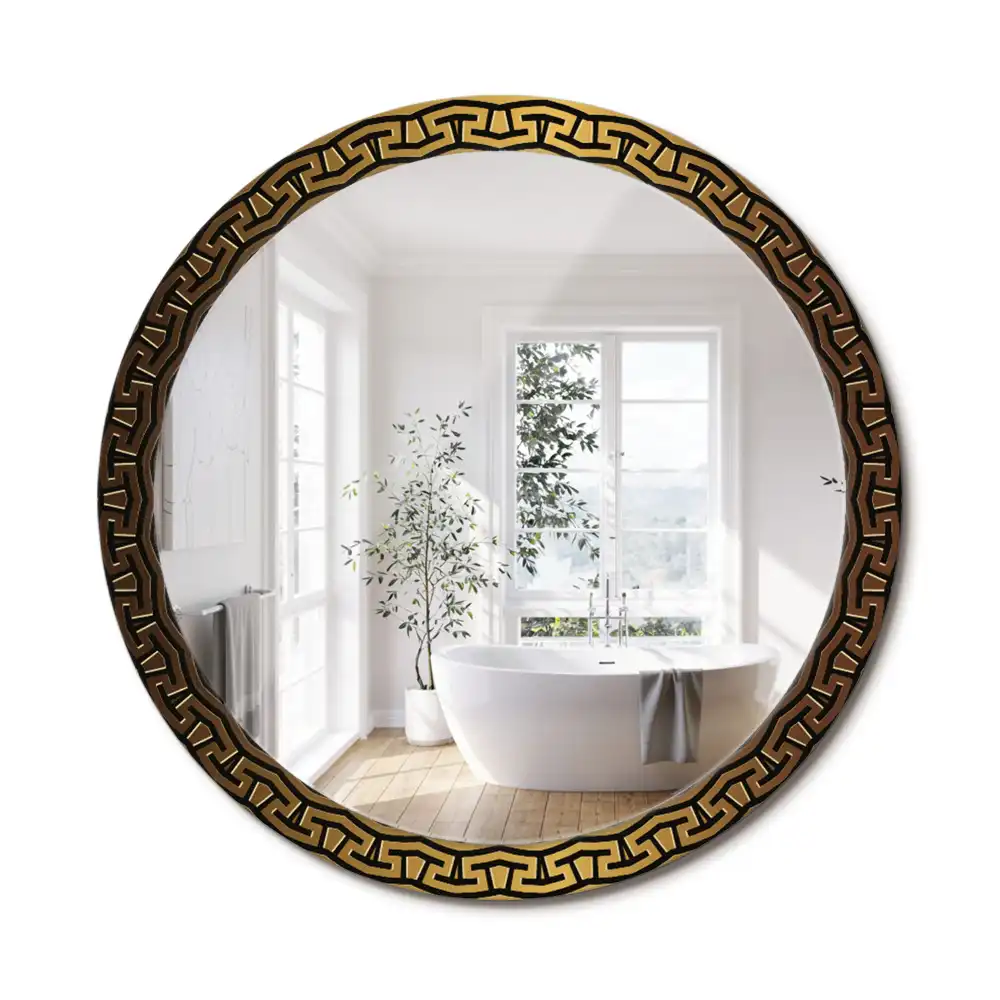 Kulaté zrcadlo tištěný rám řecký ornament