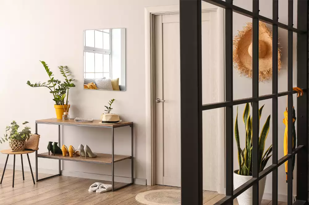 Nástěnné obdélníkové zrcadlo v moderním stylu bez rámu