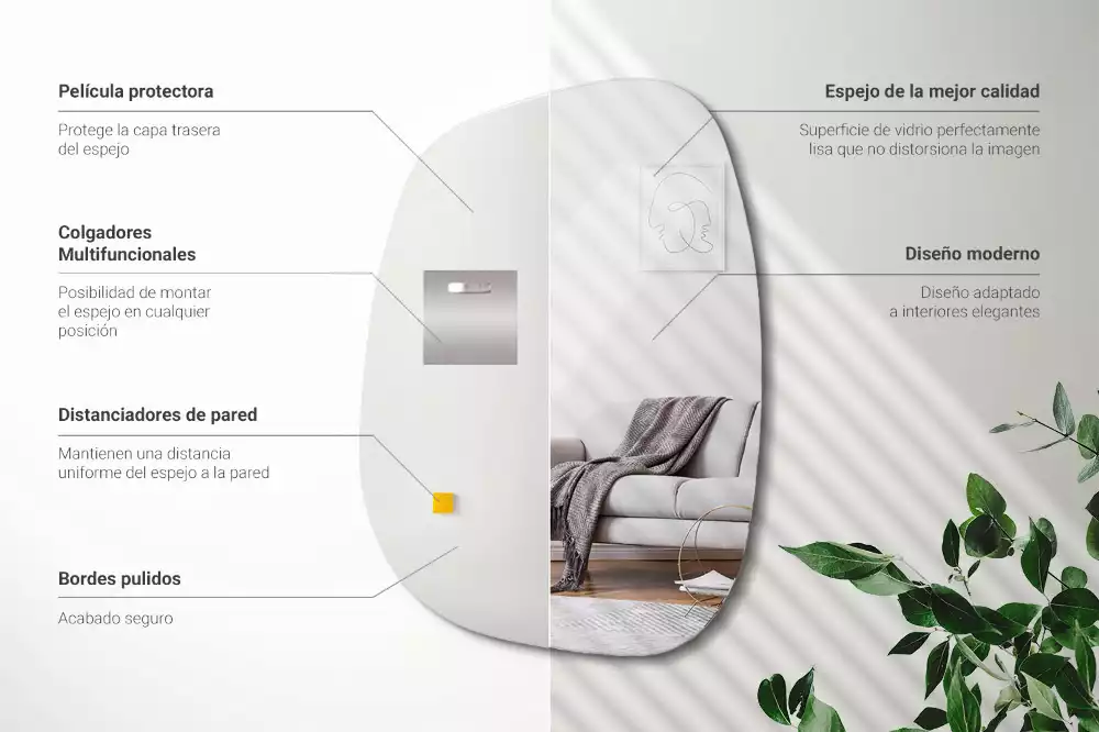 Zrcadlo ve tvaru skvrny jako moderní nástěnný akcent