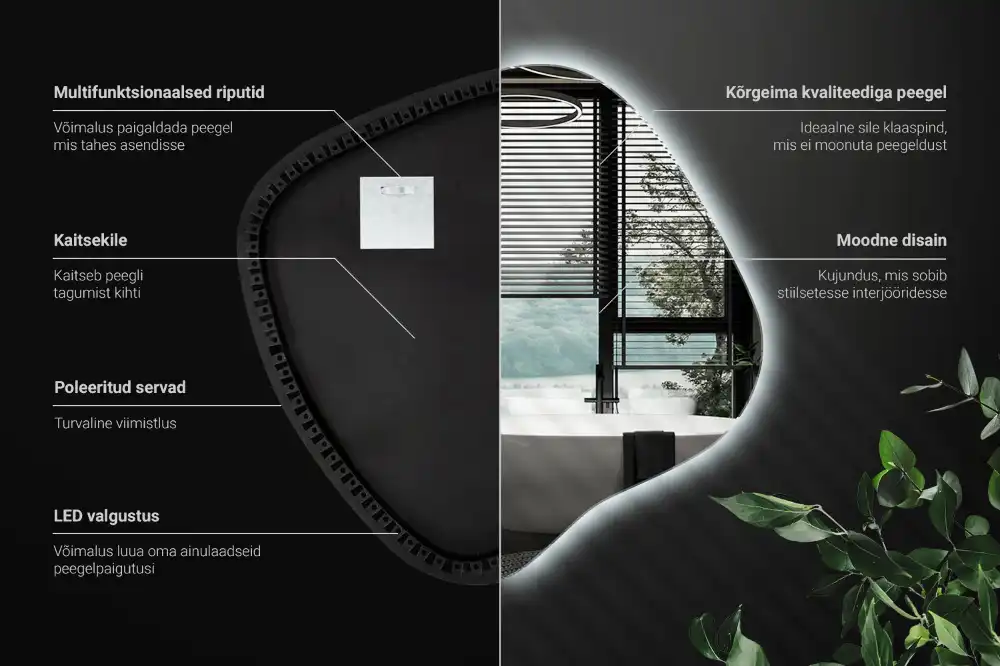 LED zrcadlo tvaru skvrny s podsvícením