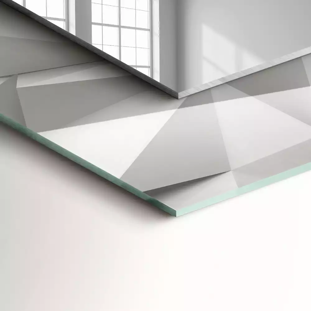 Obdélníkové zrcadlo s dekorem abstraktní geometrické tvary