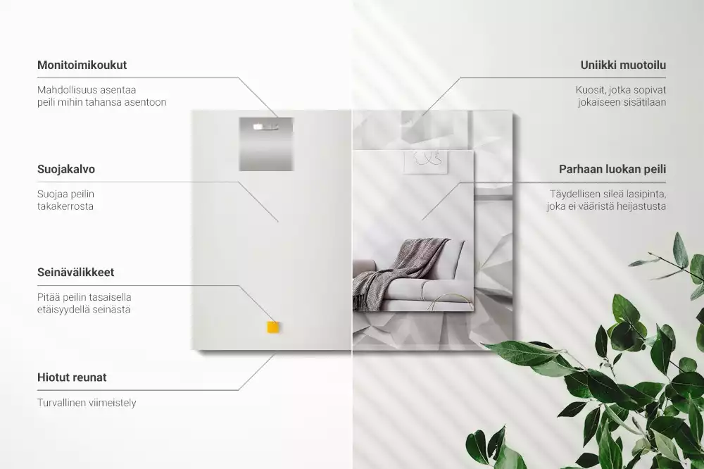Obdélníkové zrcadlo s dekorem abstraktní geometrické tvary