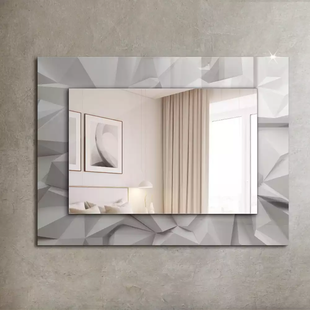 Obdélníkové zrcadlo s dekorem abstraktní geometrické tvary