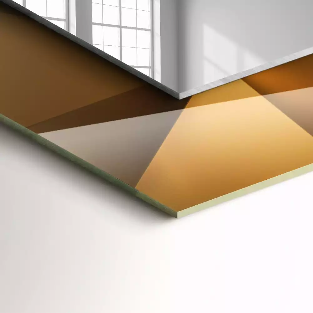 Obdélníkové dekorační zrcadlo na zeď geometrické tvary