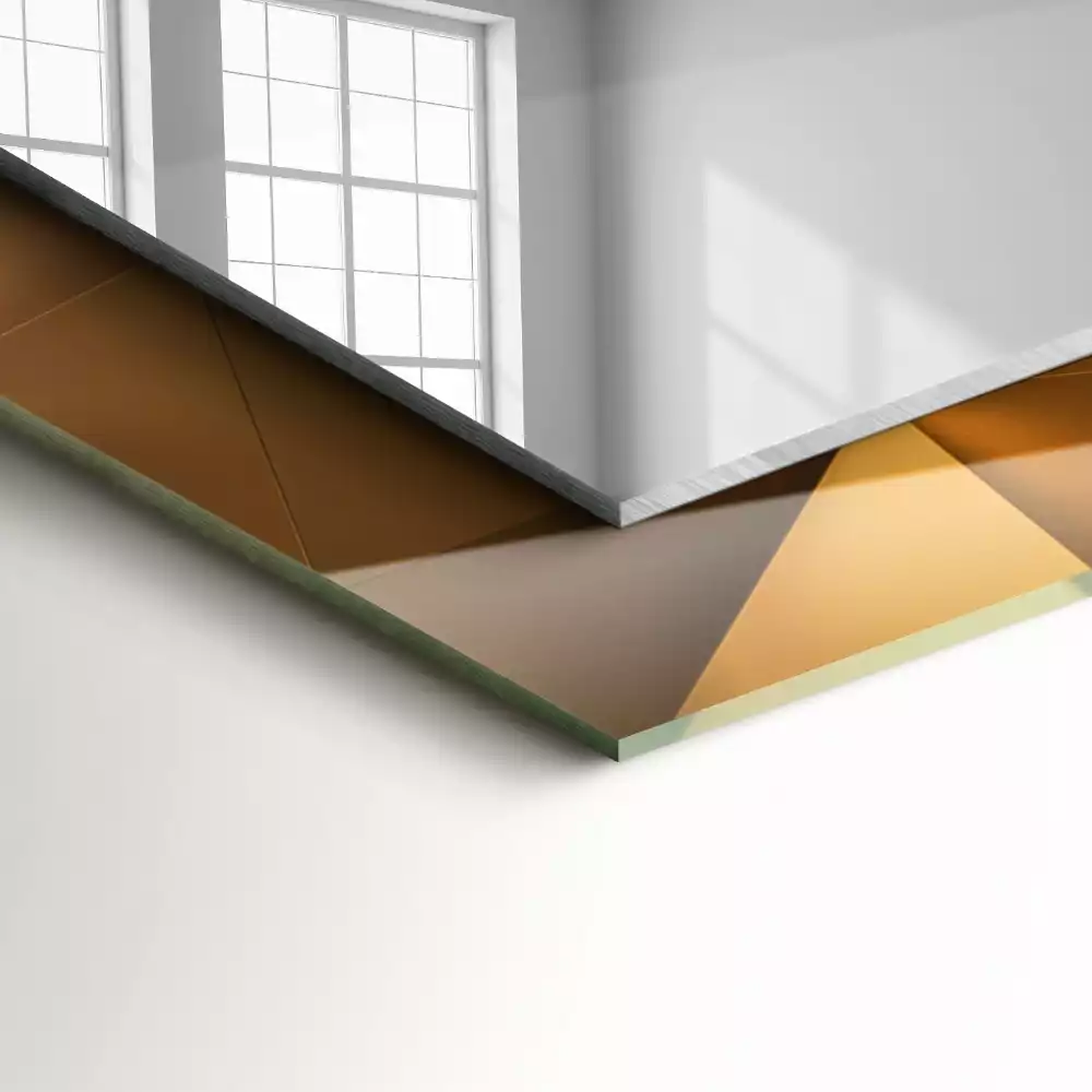 Obdélníkové dekorační zrcadlo na zeď geometrické tvary