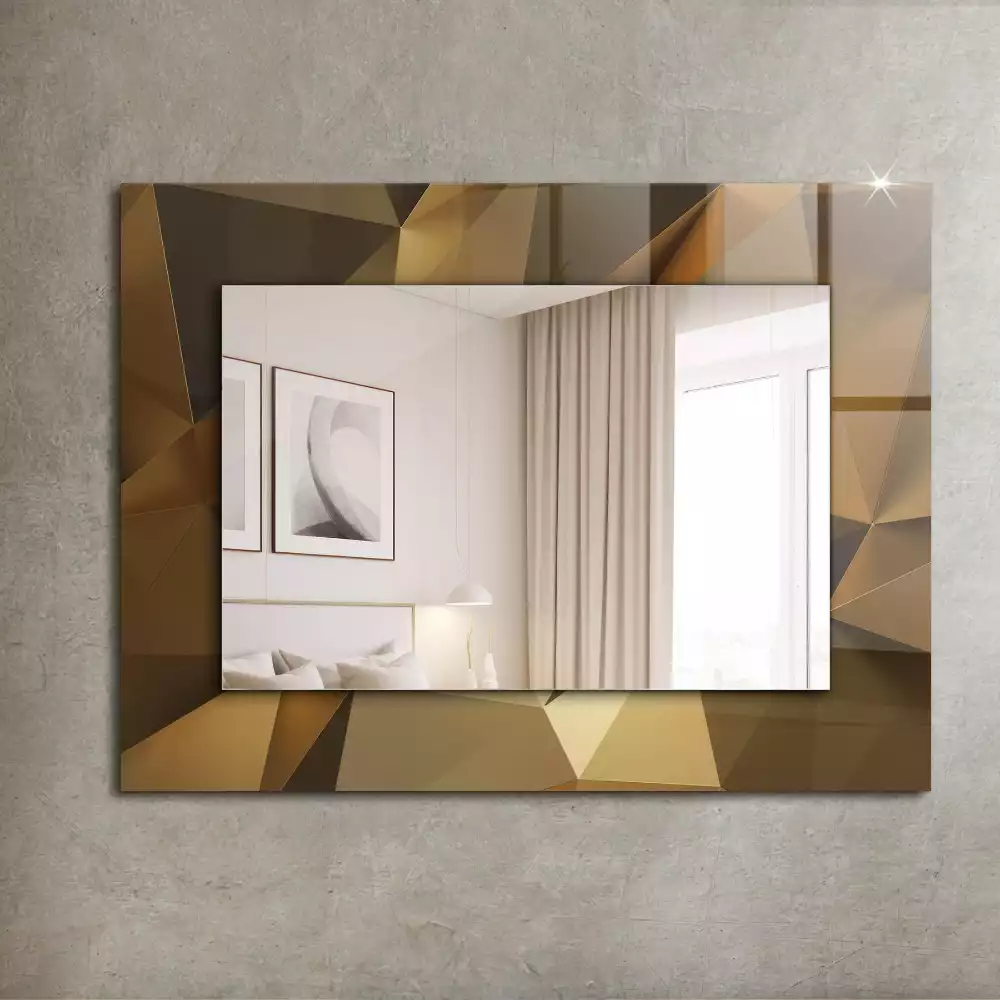Obdélníkové dekorační zrcadlo na zeď geometrické tvary