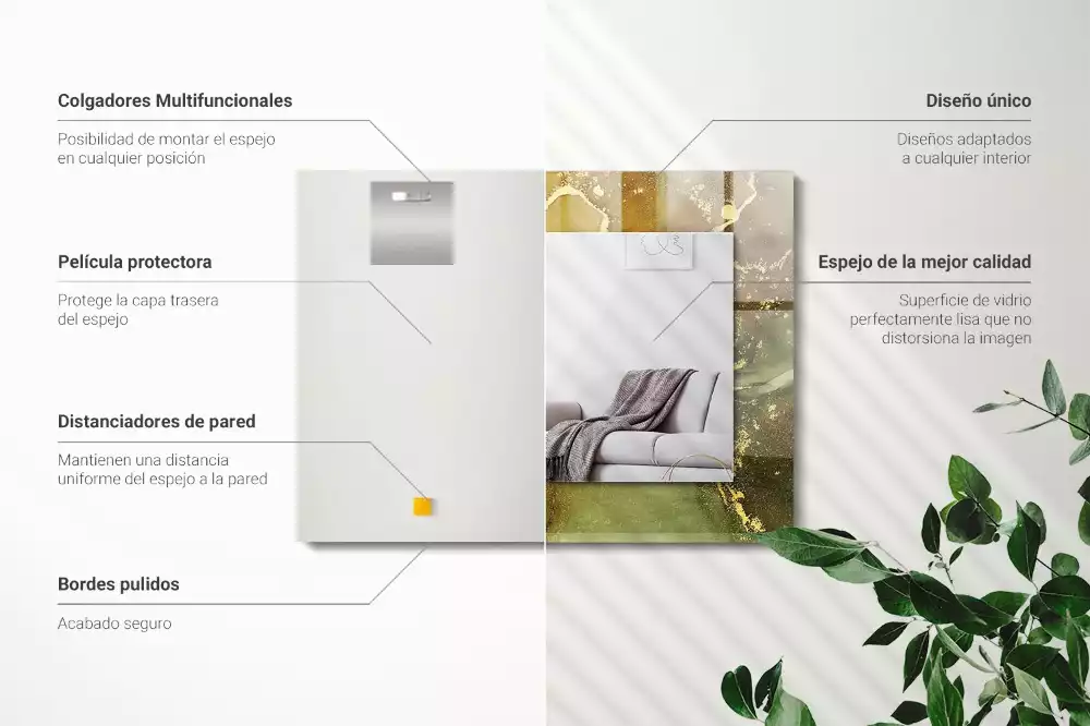 Obdélníkové dekorační zrcadlo na zeď abstraktní umění