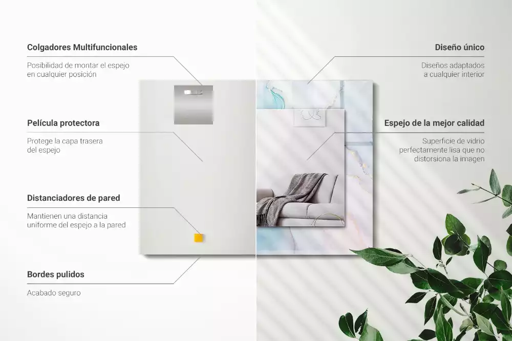 Obdélníkové zrcadlo rám s potiskem akvarelová abstrakce