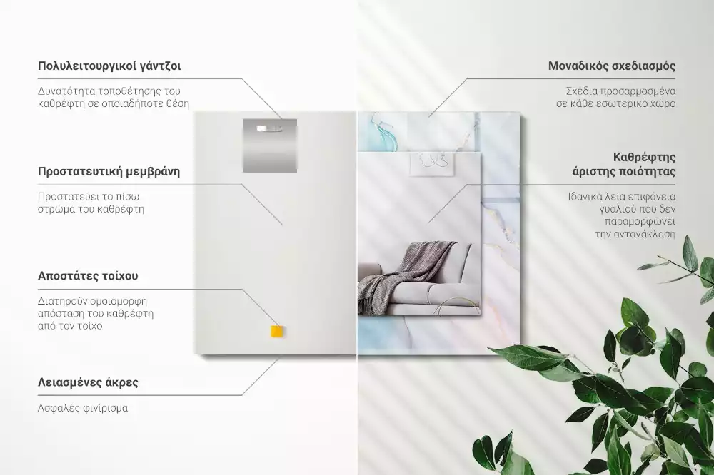 Obdélníkové zrcadlo rám s potiskem akvarelová abstrakce