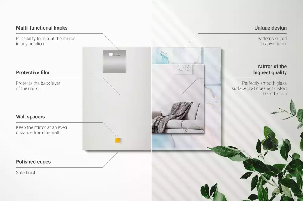 Obdélníkové zrcadlo rám s potiskem akvarelová abstrakce