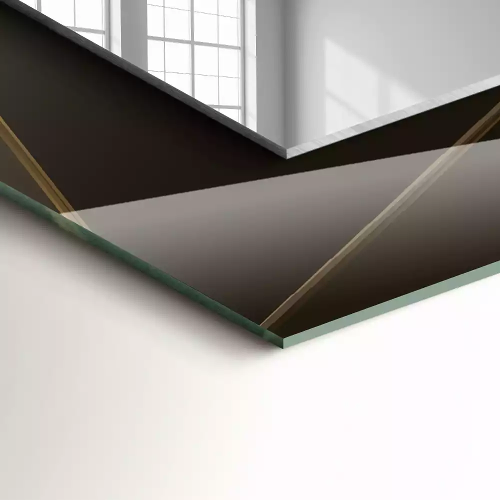Obdélníkové dekorační zrcadlo na zeď geometrické tvary