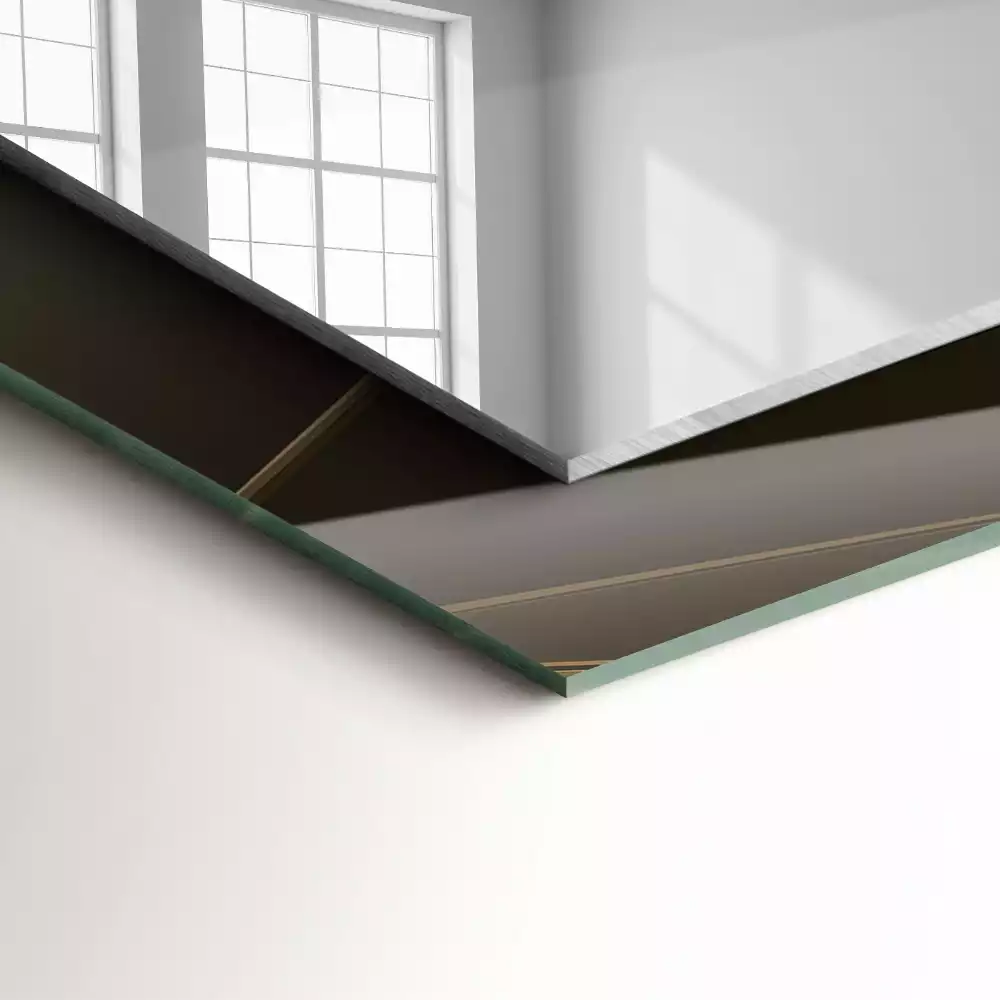 Obdélníkové dekorační zrcadlo na zeď geometrické tvary