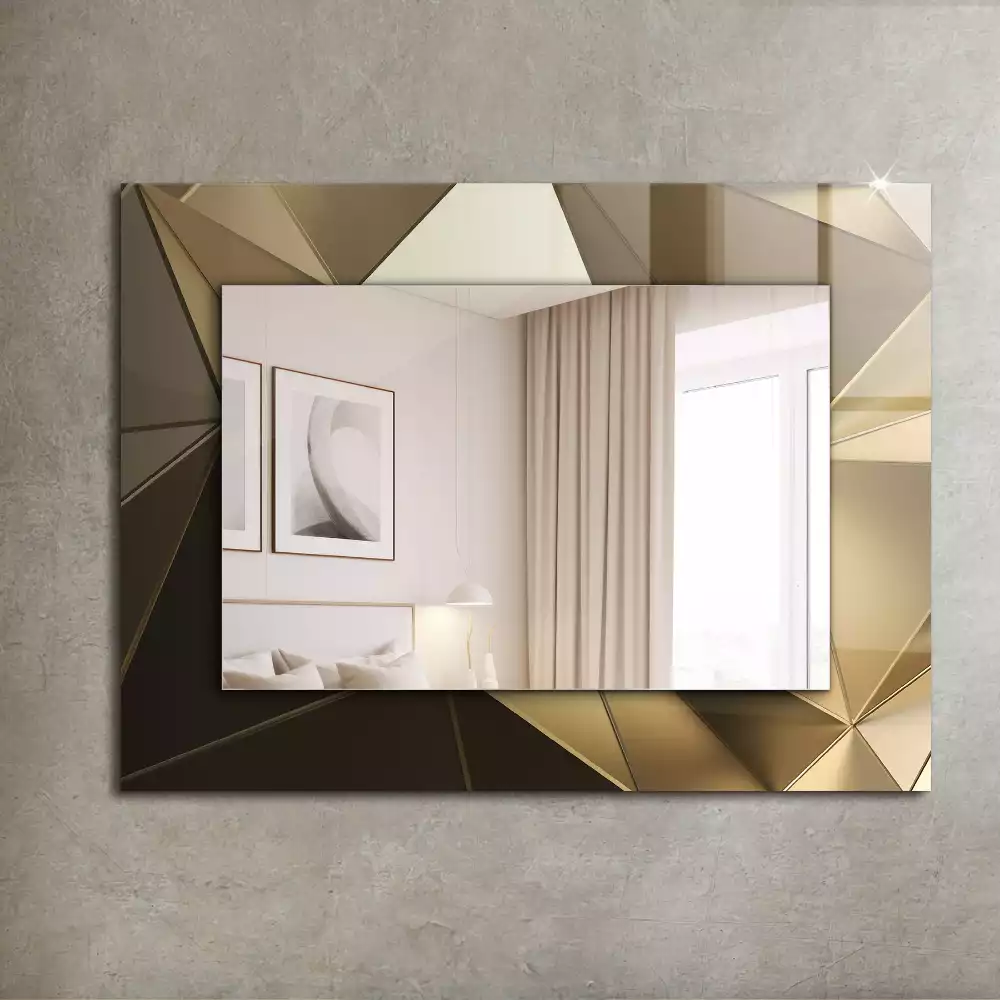 Obdélníkové dekorační zrcadlo na zeď geometrické tvary