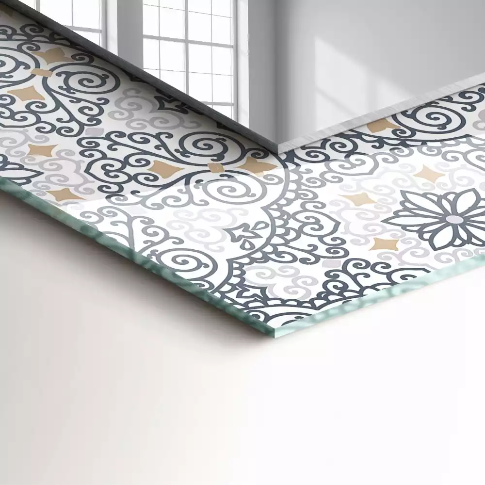 Obdélníkové dekorační zrcadlo na zeď vzor s ornamenty