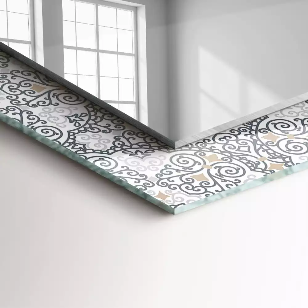 Obdélníkové dekorační zrcadlo na zeď vzor s ornamenty