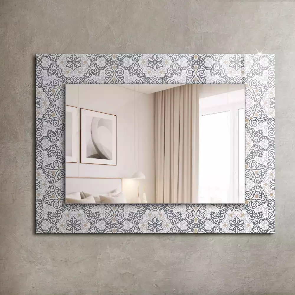 Obdélníkové dekorační zrcadlo na zeď vzor s ornamenty