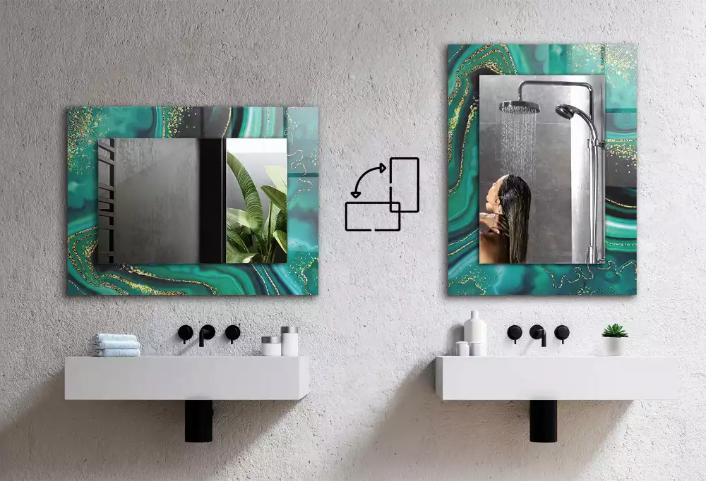 Obdélníkové dekorační zrcadlo na zeď abstraktní olejomalba