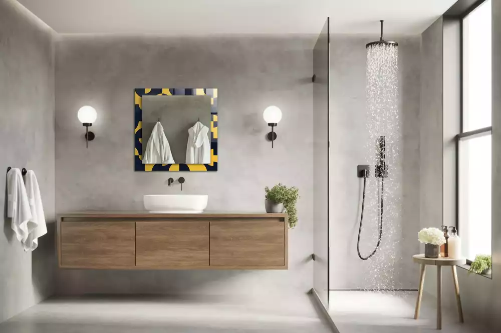 Obdélníkové dekorační zrcadlo na zeď abstraktní geometrický vzor