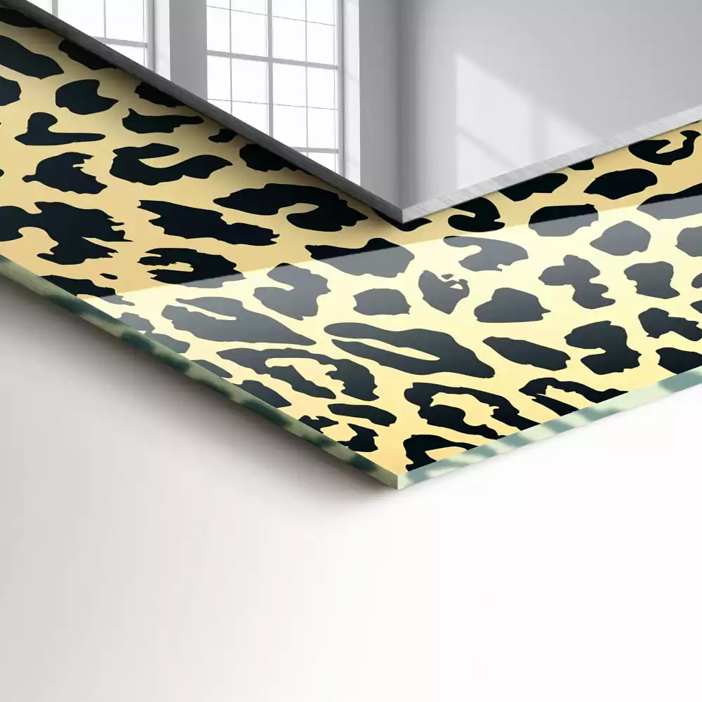Obdélníkové zrcadlo s dekorem leopardí skvrny