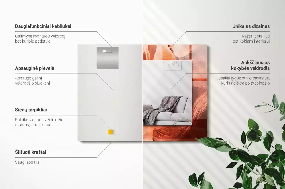 Obdélníkové zrcadlo s dekorem pouštní skály kaňonu