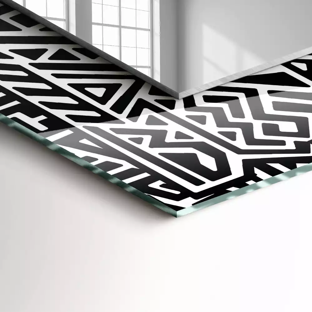 Obdélníkové dekorační zrcadlo na zeď geometrický vzor