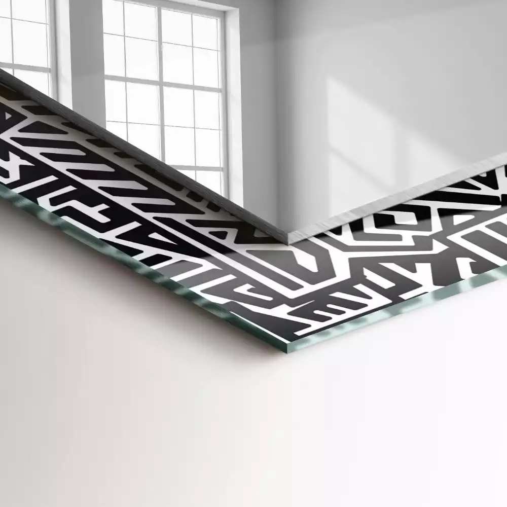 Obdélníkové dekorační zrcadlo na zeď geometrický vzor