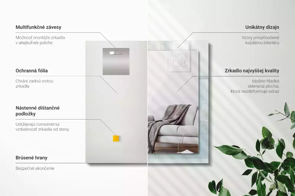 Obdélníkové zrcadlo rám s potiskem světle modrý onyxový mramor