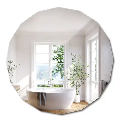 Polygonální zrcadlo moderního designu jako dekorace na zeď