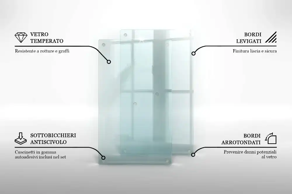 Dvojitá skleněná deska za sporák transparentní