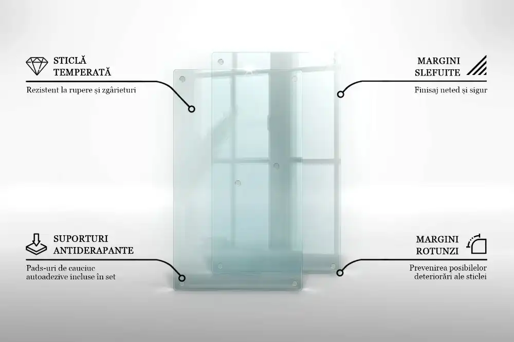 Dvojitá skleněná deska za sporák transparentní